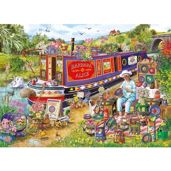Gibsons - Puzzle Canal Boat Blooms - 1 000 piese