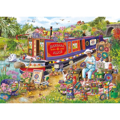 Gibsons - Puzzle Canal Boat Blooms - 1 000 piese