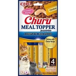 Inaba Foods Churu Meal Topper Chicken with Cheese - Кремообразно лакомство за котка с пиле и сирене 4 бр