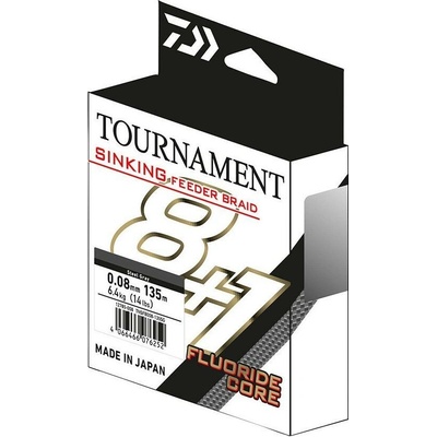 Daiwa Splétaná Šňůra Tournament Sinking Feeder Braid Grey 8+1 135 m - 0,08 mm