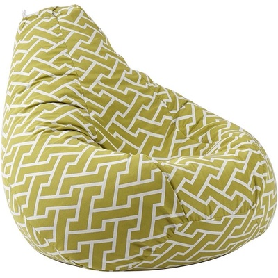 PUFRELAX Пуф круша 220л. Nirvana Hobbit, Zippity Green, Перящ се калъф, Пълнеж от полистиролни перли, Гама Premium (PUF-G-NH-PT-ZIG)