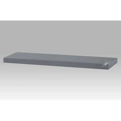 Autronic Polička nástěnná 80 cm, MDF, barva šedý vysoký lesk P-005 GREY