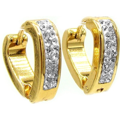 Steel Jewelry náušnice SRDCE GOLD chirurgická ocel NS231192
