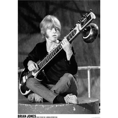 Plagát, Obraz - Rolling Stones / Brian Jones - Ready Steady Go / Sitar, 59.4 × 84.1 cm