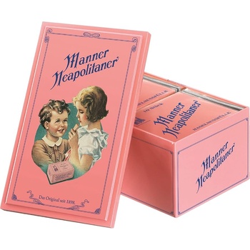 Manner Neapolitaner Schitten 1898 Ретро буркан с какаови крем вафли с лешници подаръчна опаковка 600гр