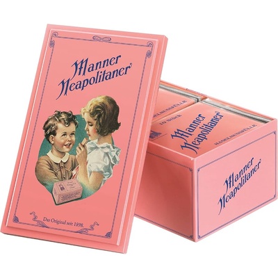 Manner Neapolitaner Schitten 1898 Ретро буркан с какаови крем вафли с лешници подаръчна опаковка 600гр