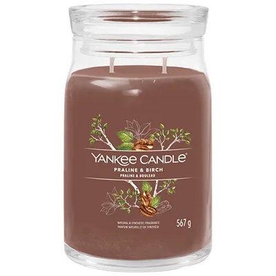 Yankee Candle Praline & Birch голяма свещ с надпис 567 гр