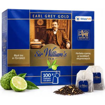 Sir William's čierny čaj Earl Grey 100 vrecúšok