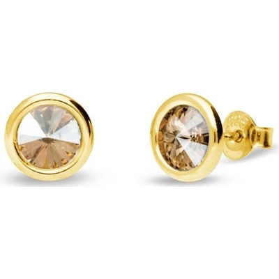 Spark zlaté barvy stříbrné pozlacené se Swarovski Elements Tiny Bonbon Studs KRG1122SS29GS gold Shadow