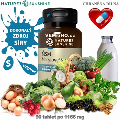 Nature’s Sunshine MSM Metylsulfonylmetan 90 tablet po 1166 mg