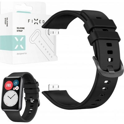 FIXED Silicone Strap pre Huawei Watch FIT čierny FIXSSTB-1054-BK
