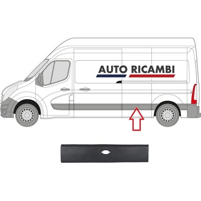 Ochranná lišta Renault Master od 2010 levá, za posuvné dveře, pro poziční světlo 93197647
