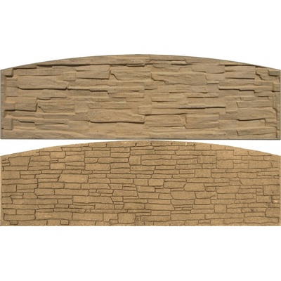 Betonový panel oblouk velký oboustranný štípaný kámen 200 x 50-66 x 4,5 cm - pískovec