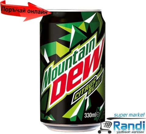 Mountain Dew Газирана напитка Mountain Dew citrus кен 330мл