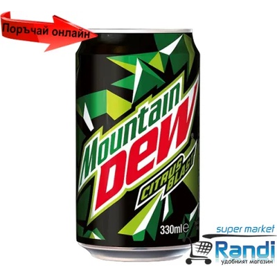 Mountain Dew Газирана напитка Mountain Dew citrus кен 330мл