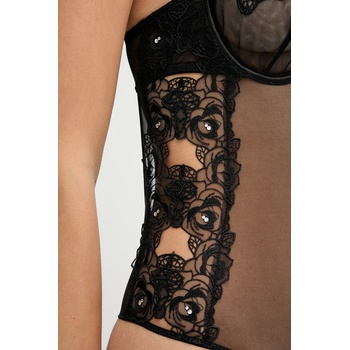 Guess Боди Guess LEA в черно от дантела с изчистен дизайн O5BM01 K1720 (O5BM01.K1720)
