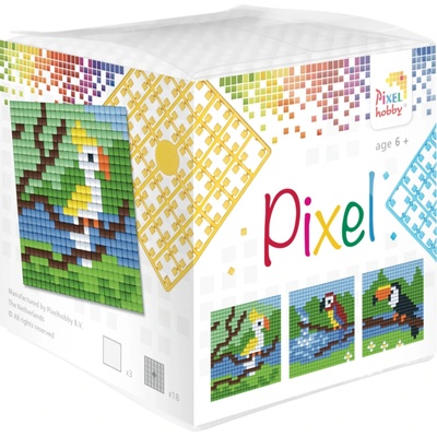PixelHOBBY tropické ptáky kostka