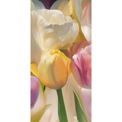 Obraz s barevnými tulipány III 1 deska 50x100
