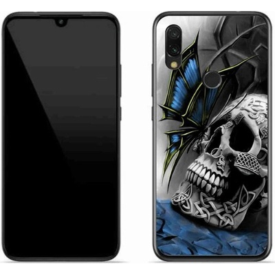 Pouzdro mmCase gelové Xiaomi Redmi 7 - motýl a lebka