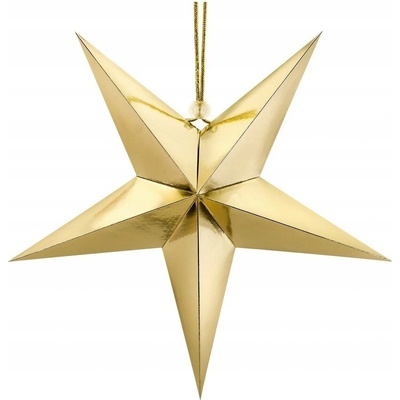 Vianočná Guľa v tvare žltej hviezdy Party Deco, 30 cm, 1 ks