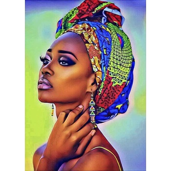 Norimpex - Puzzle Diamant painting: Woman with colorful scarf 30x40 cm - 1 - 39 piese