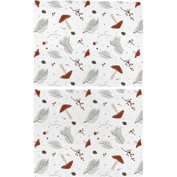 Butter Kings Текстилни подложки за хранене в комплект от 2 бр. 35x47 cm Toadstools - Butter Kings (CHDC4_placemats)