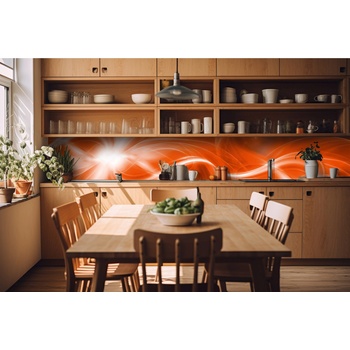 DIMEX ART s. r. o Фототапет за кухня - оранжева абстракция 420 x 60 см