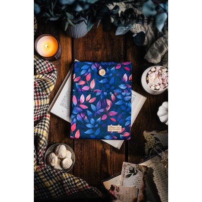 Látkový obal na knihy booksleeve Modrorůžové listy