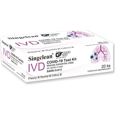 Hangzhou Singclean COVID-19 Test Kit Colloidal Gold Method Nasal Swab 20 ks – Zboží Dáma