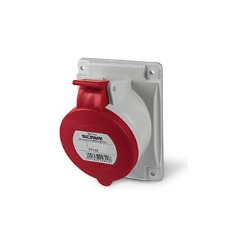 SCAME Промишлен контакт 3P+Е 32A 380V IP54 серия Optima панелен монтаж 84х106мм - 413.3266 (413.3266)