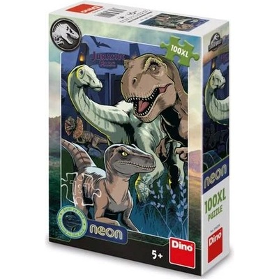 Dino - Puzzle Jurský park - neon - 100 piese
