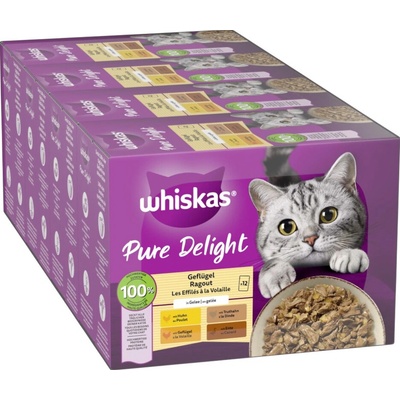 Whiskas Pure Delight Multipack drůbeží ragú v želé 144 x 85 g