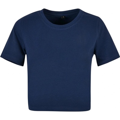 Build Your Brand Dámske crop top tričko s krátkym rukávom Svetlá námornícka modrá