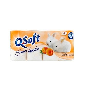 Q Soft Тоалетна хартия Q Soft (8 бр. /ролка) 3-слойна прасковена