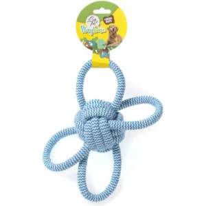 LEOPET Играчка за куче - Въжена топка с 4 дръжки - 26 см, 180 гр - 1 бр, leopet Италия, 76102/ghc108