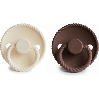 Frigg dudlík Rope 2 pack silikon Cream/Cocoa