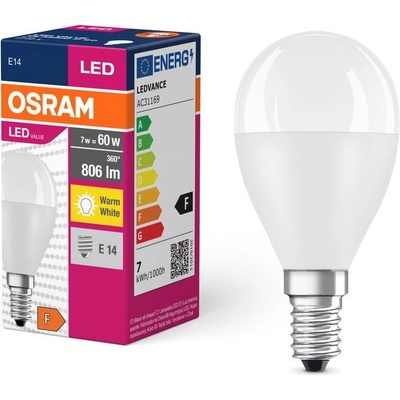 Osram LED žárovka E14 CL P FR 8W 60W teplá bílá 2700K