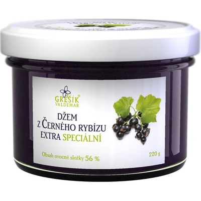 Grešík Džem z černého rybízu extra 220 g