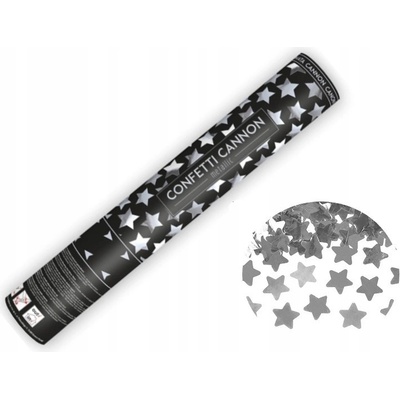 Vystreľovacie konfety strieborné hviezdy 40cm