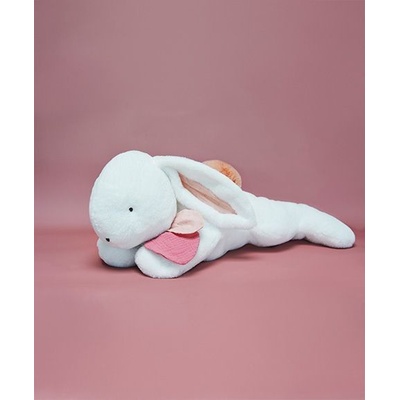 Doudou et Compagnie Paris Doudou Plyšový králik s tmavoružovou bambulou 80 cm