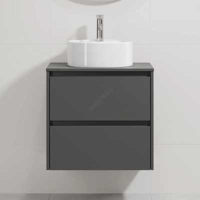 Bath Deluxe Шкаф за баня с мивка TRONDHEIM/VIKEDAL 60x57x46 cm антрацит/бял (SETBT0147B)