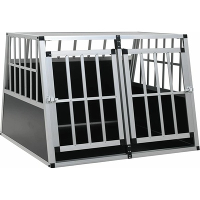 vidaXL Přepravní klec pro psy se dvěma dvířky 94 x 88 x 69 cm stříbrná 9799.170665