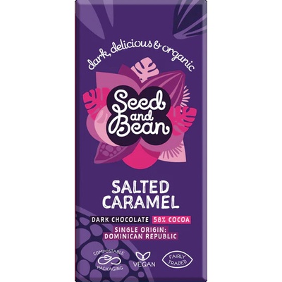 Seed & Bean BIO Hořká čokoláda Slaný karamel, 75 g