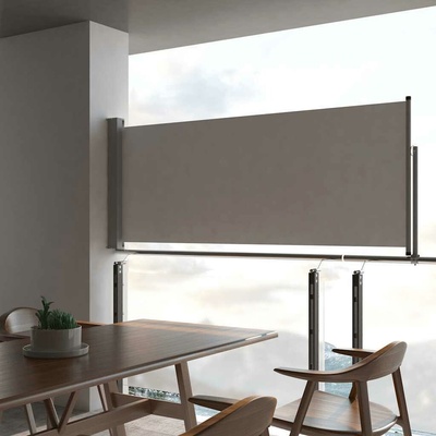 vidaXL Zatahovací boční markýza/zástěna na terasu 100 x 300 cm šedá