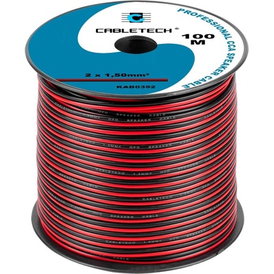 Cabletech 2x1,5mm čierno červený