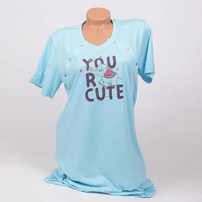 Нощница за кърмачки в синьо със слонче и надпис