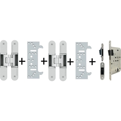 Tectus 340 3D F1 - sada pantů + plechů 340 FZ pro obložkovou zárubeň a magnetického zámku EFB WC uzamykání, čtyřhran 6 mm