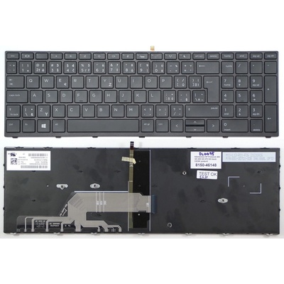slovenská klávesnica HP Probook 450 G5 455 G5 470 G5 650 655 G4 G5 čierna CZ/SK podsvit - čierny rámček