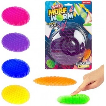 Teddies Fidget worm měnící tvar antistresový plast 13cm 6 barev