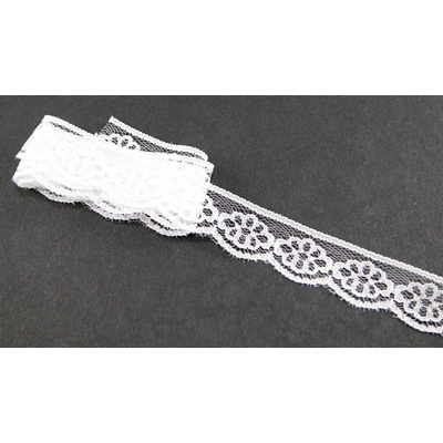Silonová krajka - bílá - šířka 2,2 cm – Zboží Mobilmania